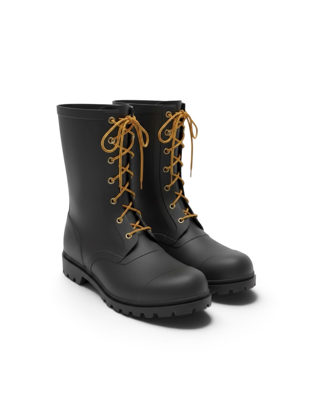 Tretorn Black Lace Up Combat Style Rain Boot Sz 37